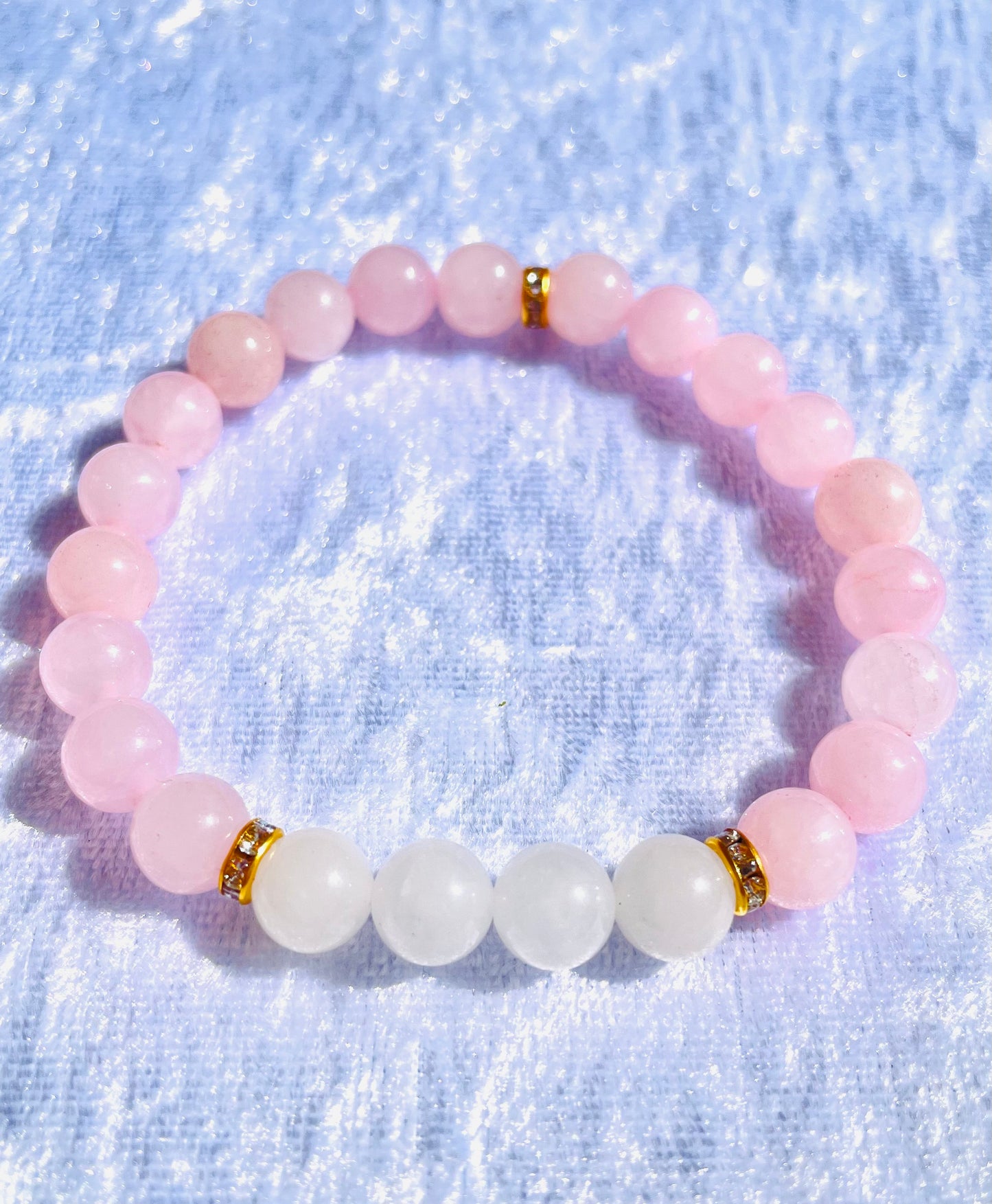 Rose quartz & moonstone bracelet