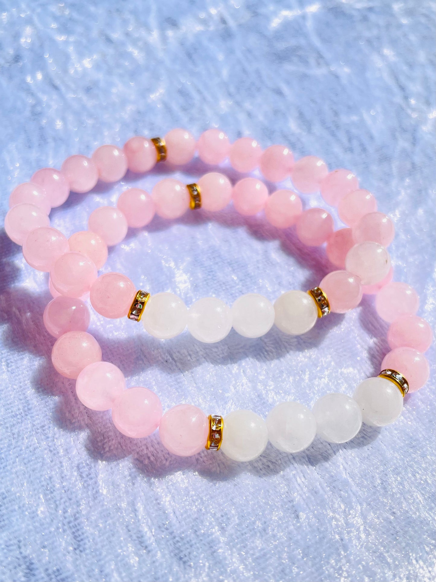 Rose quartz & moonstone bracelet
